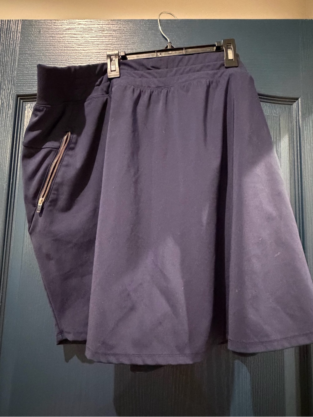 Lane Bryant Navy Circle Skirt with Zip Pocket